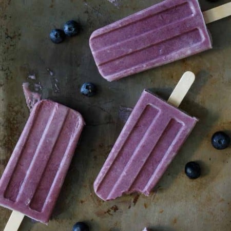 Blueberry Greek Yogurt Popsicles