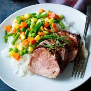 Black Cherry Glazed Pork Tenderloin | sharedappetite.com