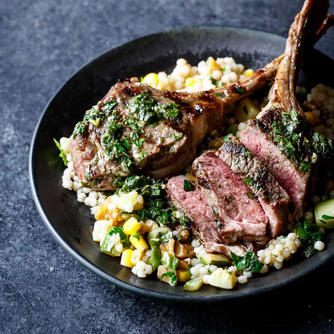 Grilled Lamb Chops with Red Wine, Garlic and Honey Glaze River