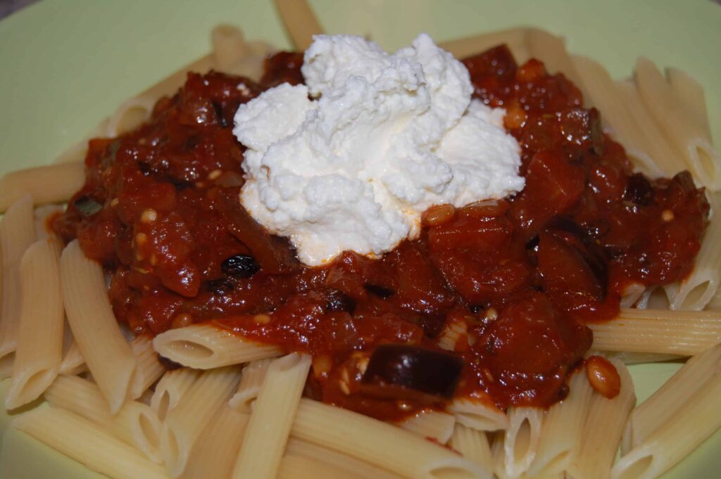 Eggplant Caponata Pasta