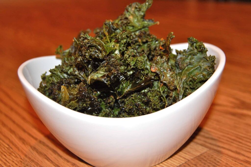 burnt kale chips