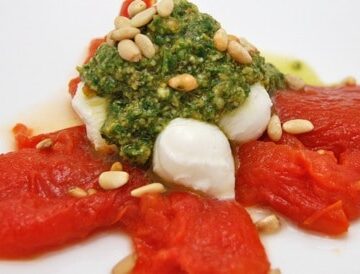 tomato, basil, mozzarella