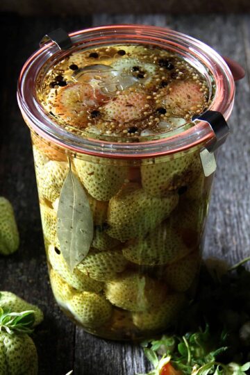 green strawberries