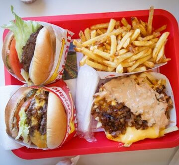 animal burger, animal fries