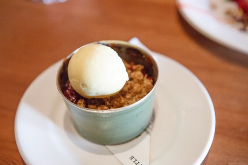 stone fruit crisp at Incanto