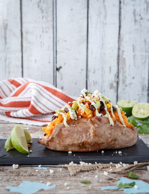 sweet potatoes with southwestern succotash