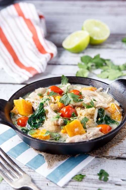 thai coconut chicken stew with quinoa