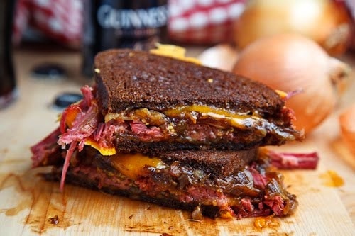 Corned Beef Sandwich with Guinness Caramelized Onions and Grainy Mustard 500 8141