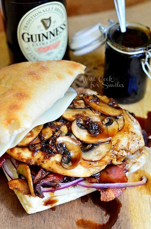 guinness glazed chicken sandwich