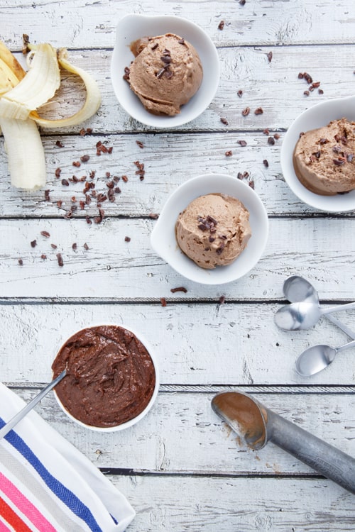 2 ingredient paleo nutella banana ice cream