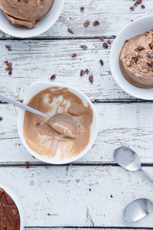 2 ingredient paleo nutella banana ice cream