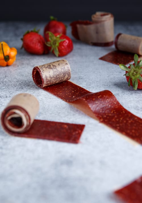 Spicy Strawberry Habanero Fruit Leather (fruit roll-up)