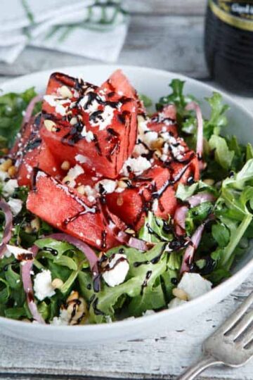 Watermelon, Feta, and Arugula Salad