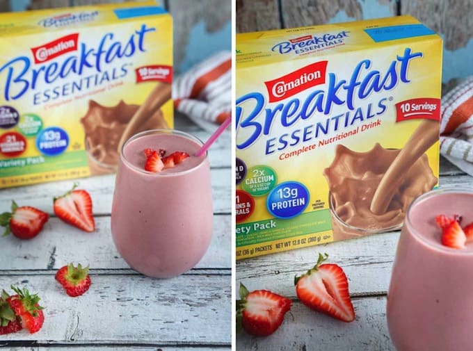 Dark Chocolate Strawberry Breakfast Smoothie