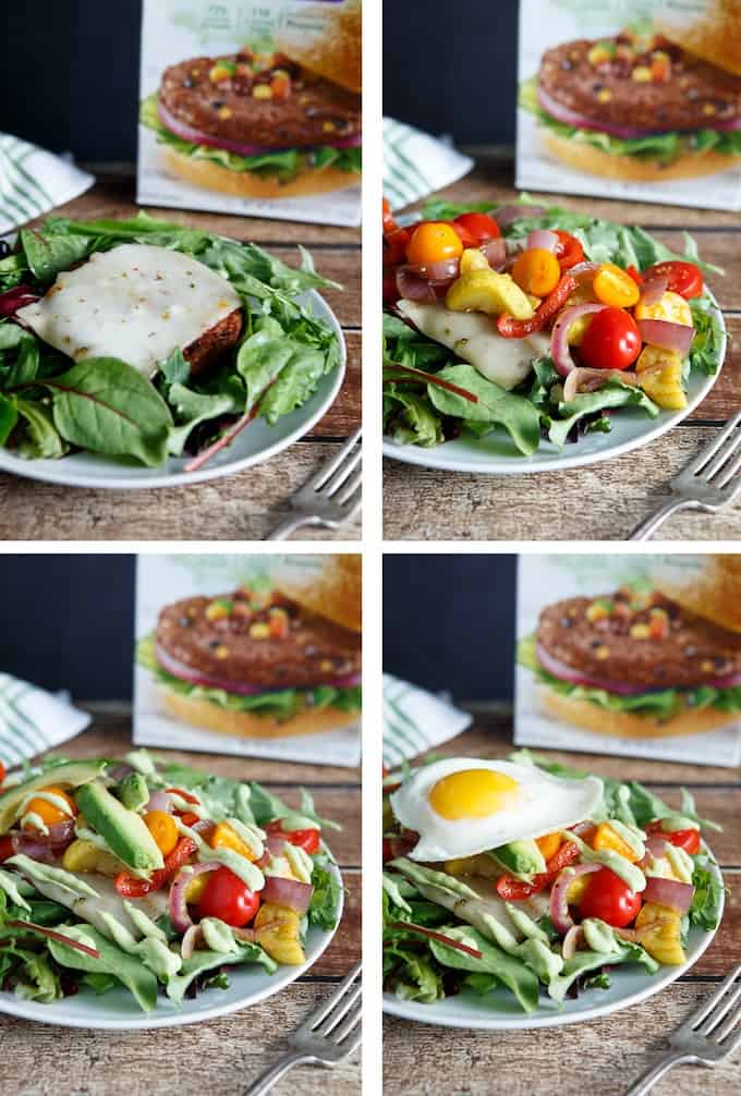 Spicy Black Bean Burger Southwest Salad