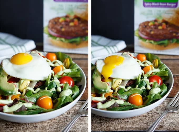 Spicy Black Bean Burger Southwest Salad