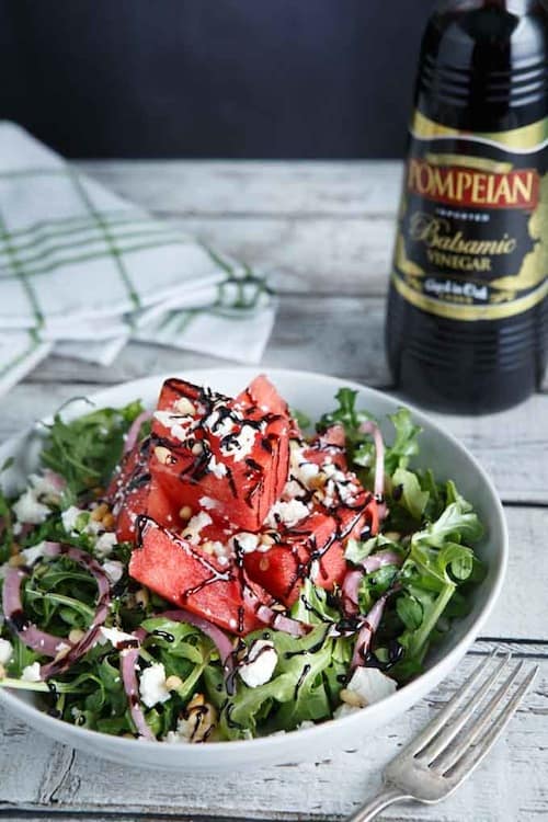 Vandmelon, feta og rucola salat