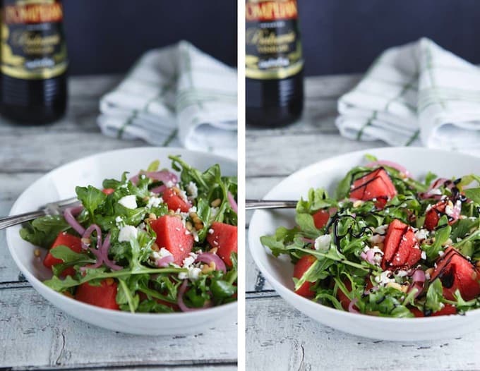 Insalata di anguria, feta e rucola