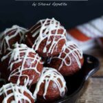 Baked Red Velvet Donut Holes with Cream Cheese Glaze