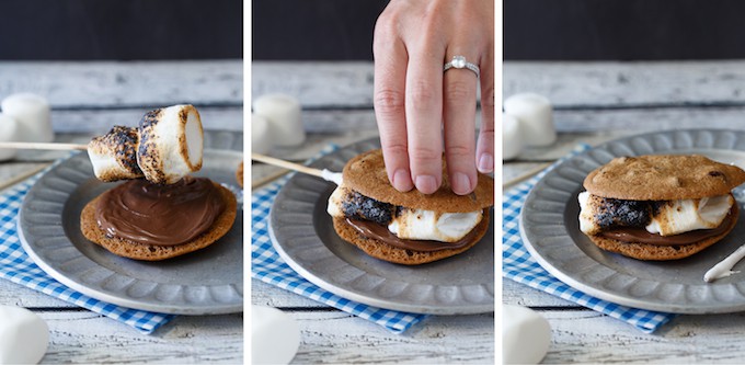 Chocolate Chip Cookie Nutella S'mores