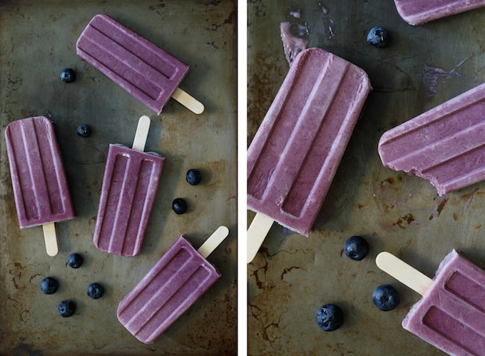 Blueberry Greek Yogurt Popsicles