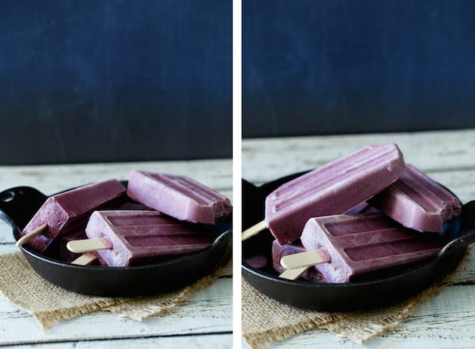 Blueberry Greek Yogurt Popsicles