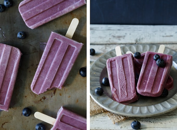 Blueberry Greek Yogurt Popsicles