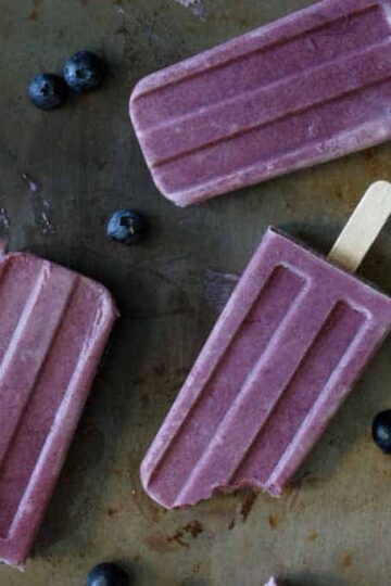Blueberry Greek Yogurt Popsicles
