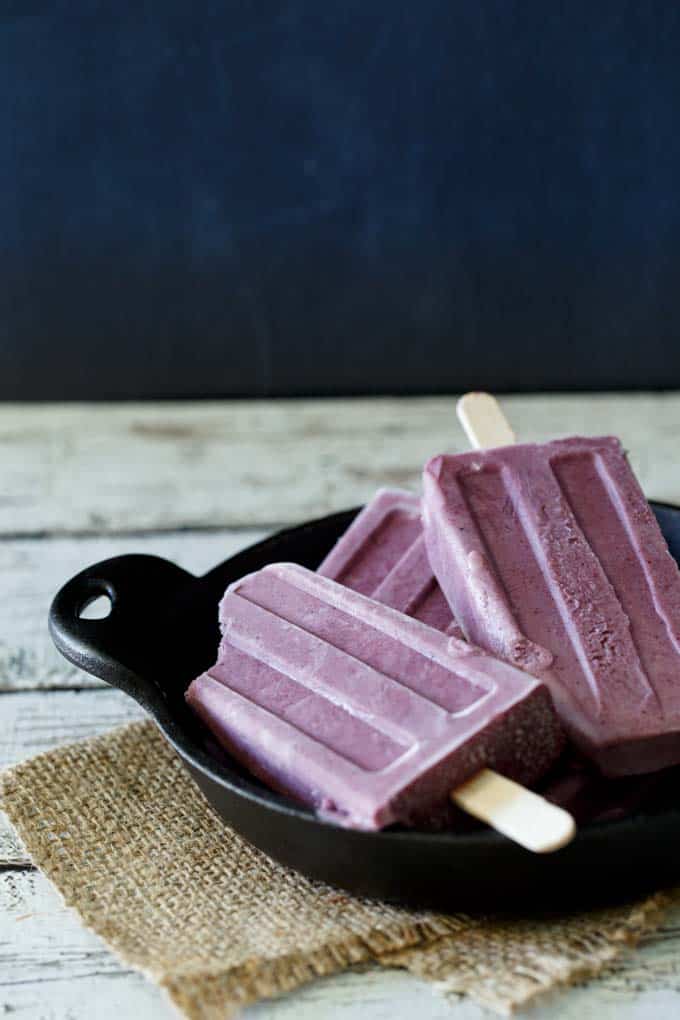 Blueberry Greek Yogurt Popsicles