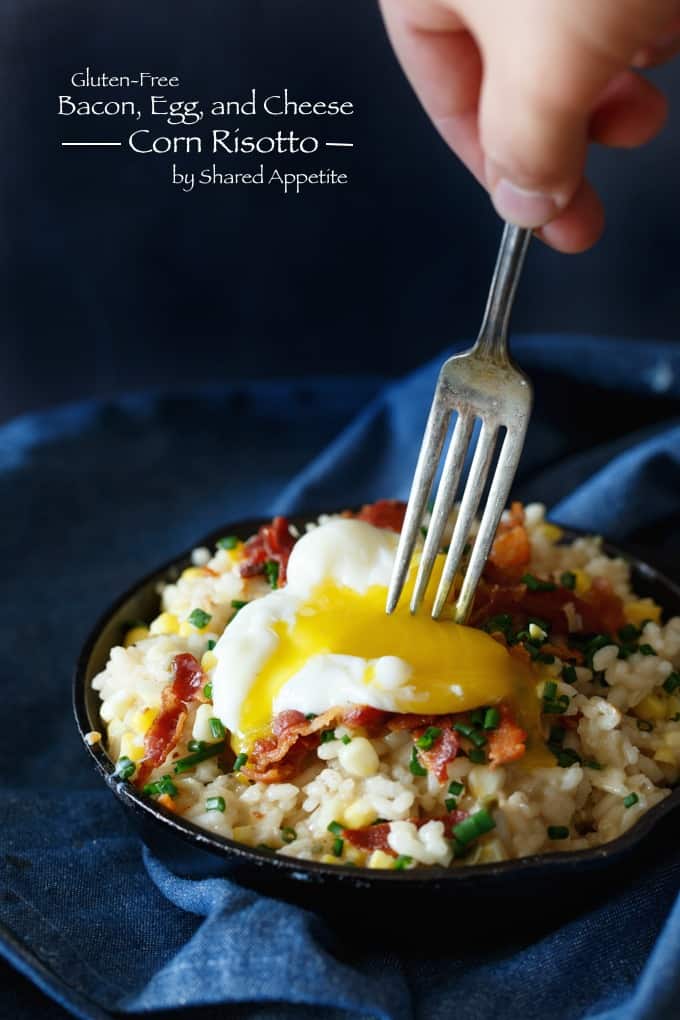 Gluten Free Bacon Egg and Cheese Corn Risotto