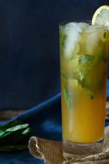 Peach Basil Arnold Palmer Cocktail