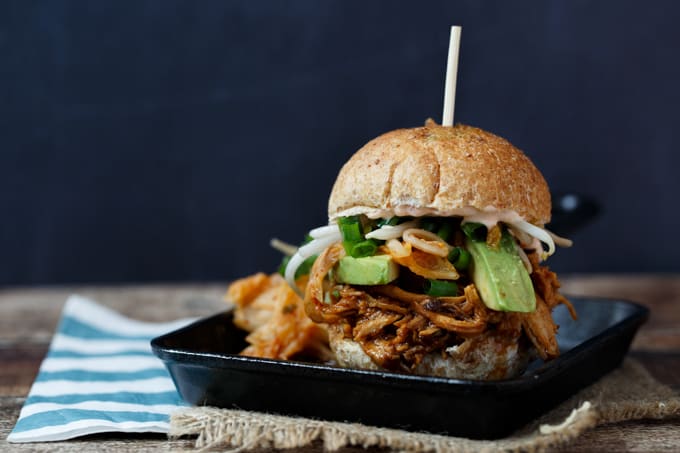 Slow Cooker Korean Chicken Sliders