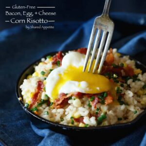 bacon, egg, and cheese corn risotto