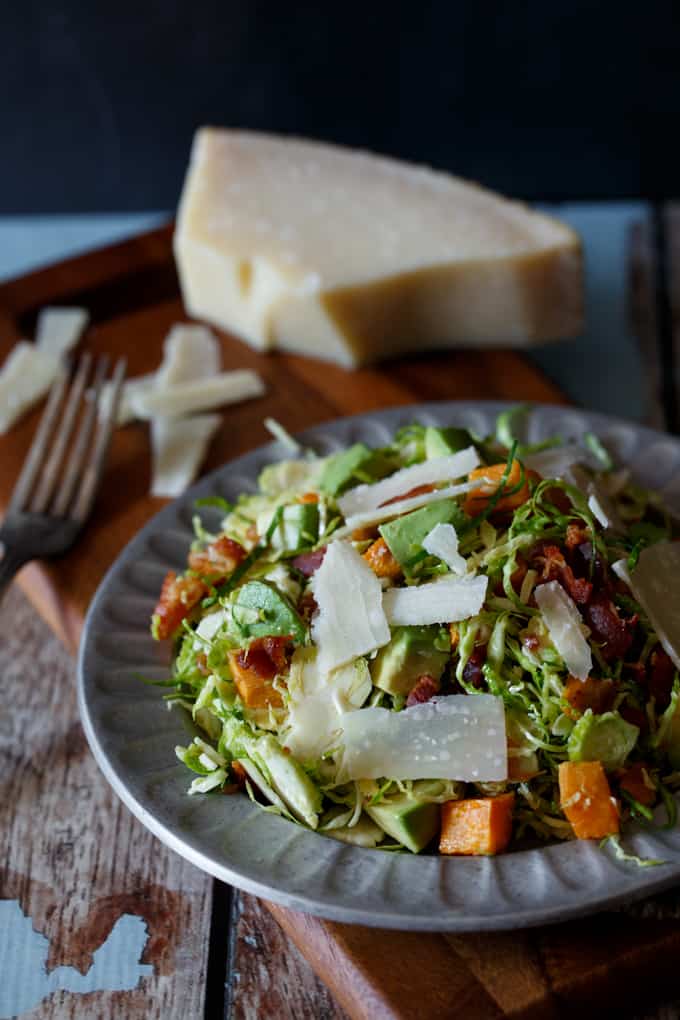 Bacon, Egg, and Sweet Potato Brussels Sprout Salad