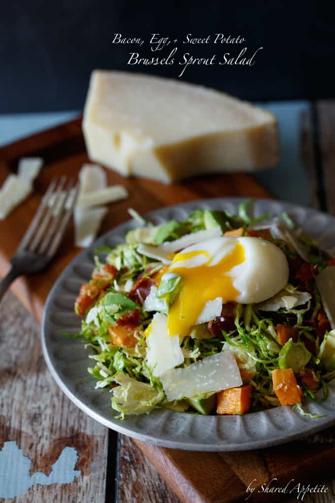 Bacon, Egg, and Sweet Potato Brussels Sprout Salad