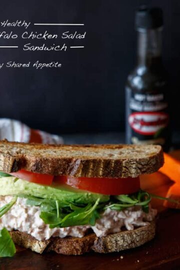 healthy buffalo chicken salad sandwich