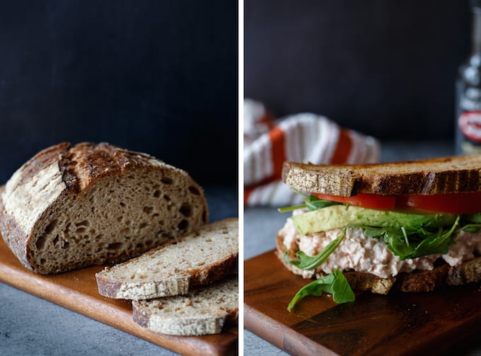 healthy buffalo chicken salad sandwich