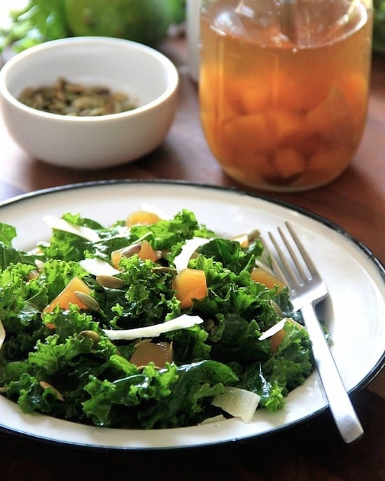 kale salad with pickled pumpkin