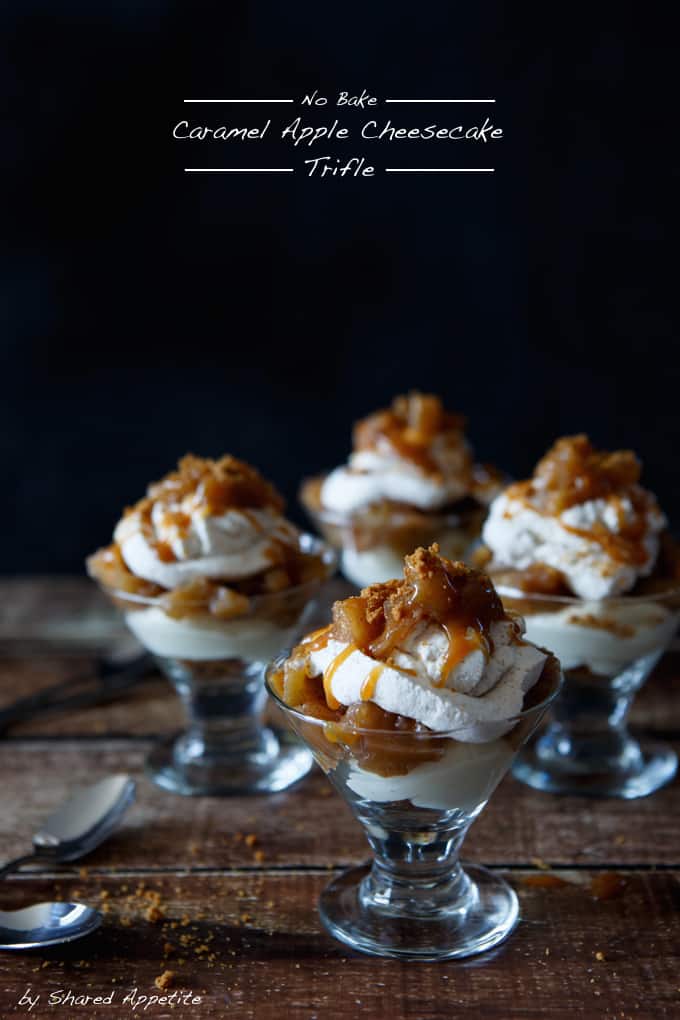 no bake caramel apple cheesecake trifle