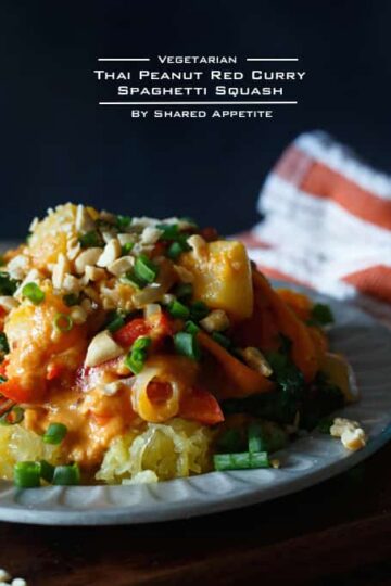 Vegetarian Thai Peanut Red Curry Spaghetti Squash
