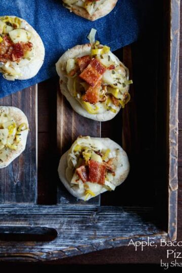 Apple, Bacon, + Leek Pizza Bites | sharedappetite.com