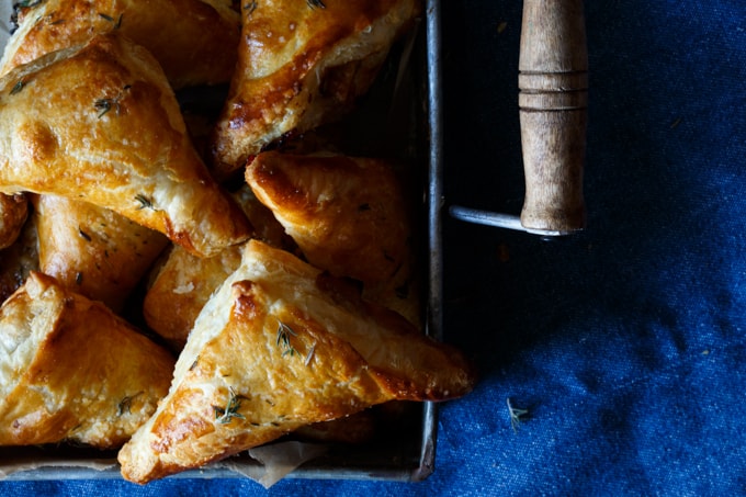 Havarti, Pear, and Walnut Puffed Pastry Bites | sharedappetite.com