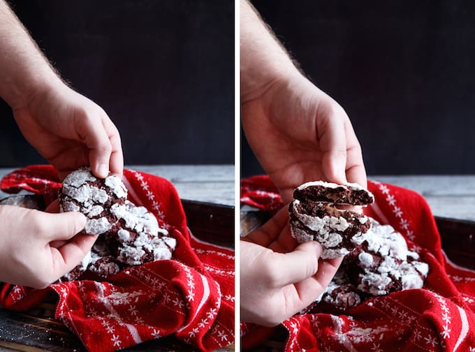 Nutella- Stuffed Red Velvet Chocolate Chip Cookies | sharedappetite.com