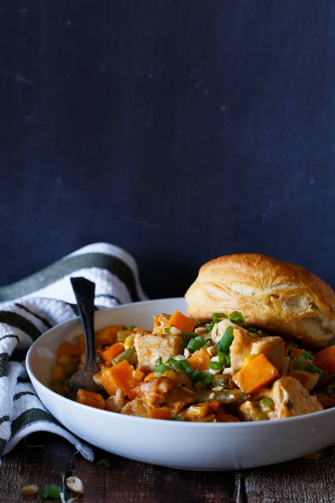 Quick and Easy Thai Chicken Pot Pie | sharedappetite.com