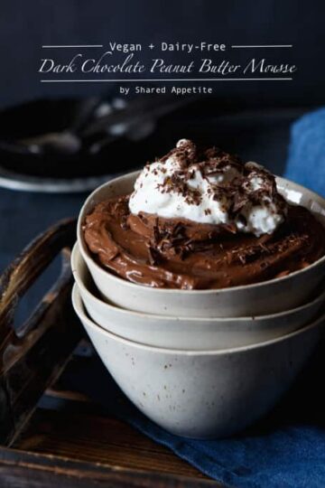Vegan + Dairy-Free Dark Chocolate Peanut Butter Mousse