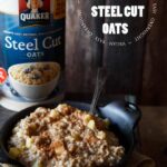 Easy Overnight Vegan Apple Cinnamon Stee Cut Oatmeal | sharedappetite.com