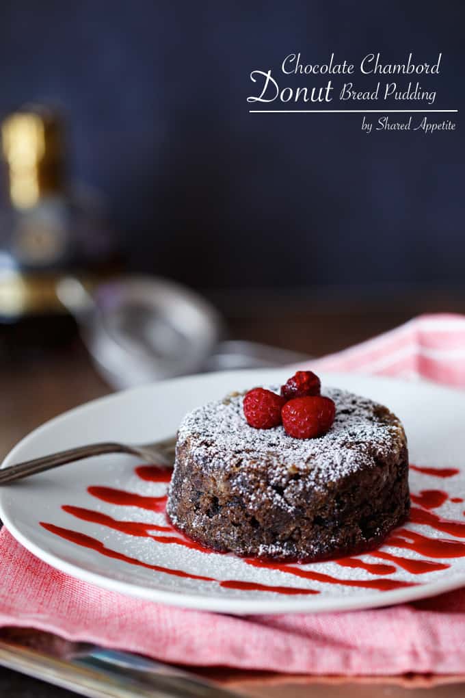 Chocolate Chambord Donut Bread Pudding | sharedappetite.com