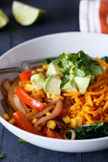 Southwest Sweet Potato Noodle Bowl | sharedappetite.com