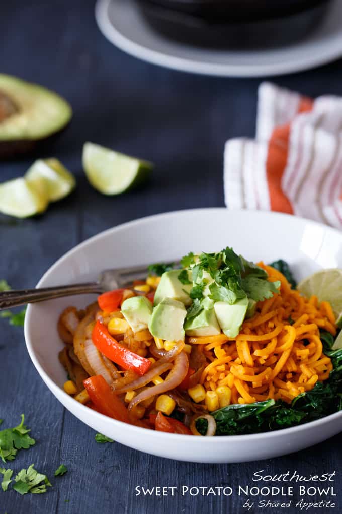 Southwest Sweet Potato Noodle Bowl | sharedappetite.com