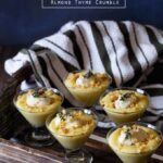 Gluten-Free Meyer Lemon Custard with Almond Thyme Crumble and Honey Mascarpone | sharedappetite.com